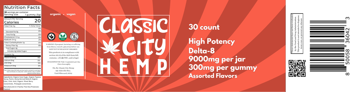 Delta-8 Gummies - 300mg Per Gummy