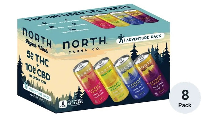 North Canna Adventure 8-Pack Zero sugar, zero calories