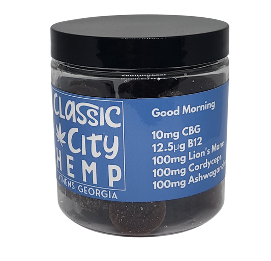 Good Morning Gummy - 10mgCBG, 12.5µg B12, 100mg Lion's Mane, 100mg Cordyceps, 100mg Ashwagandha